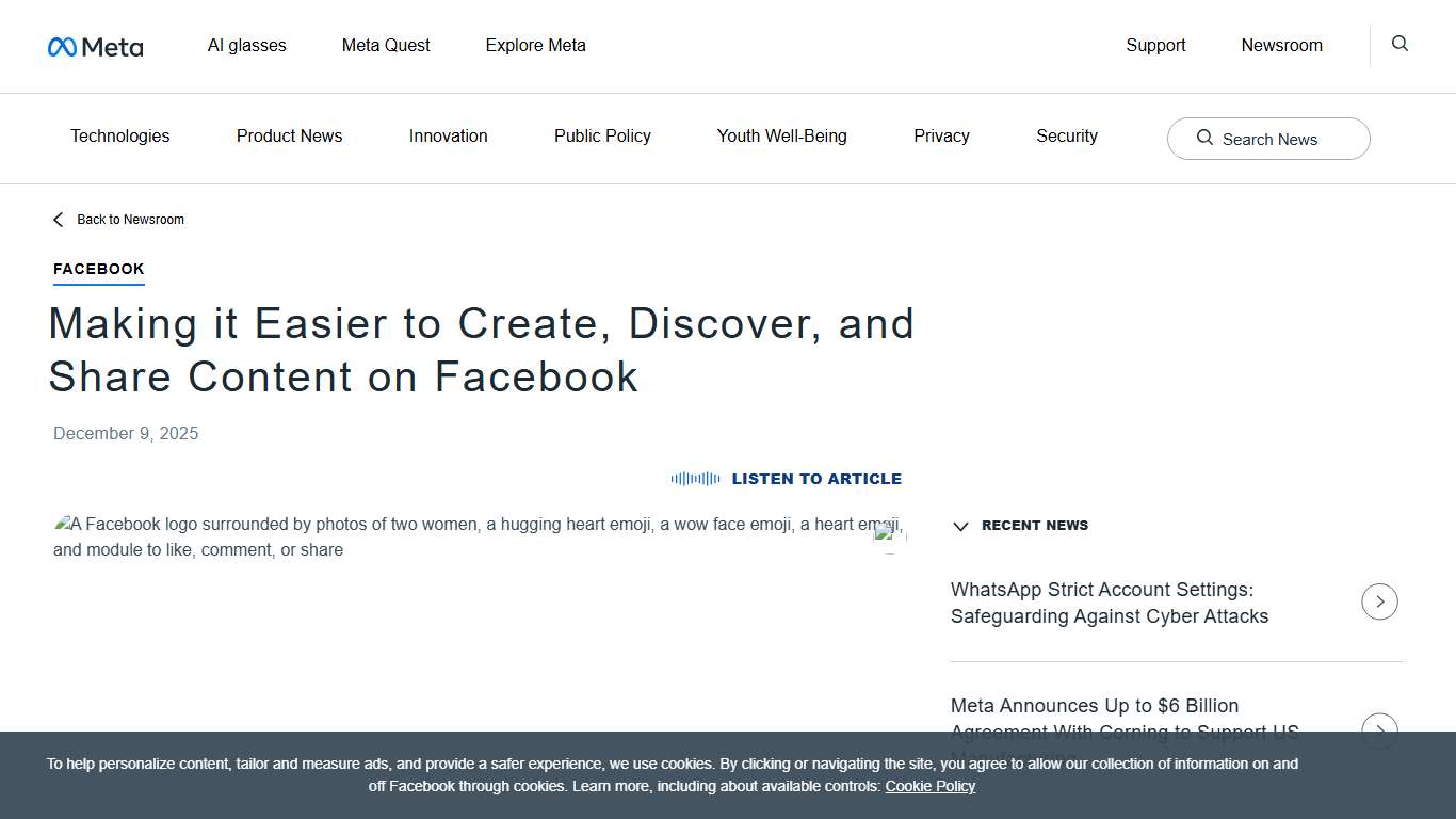 Making it Easier to Create, Discover, and Share Content on Facebook